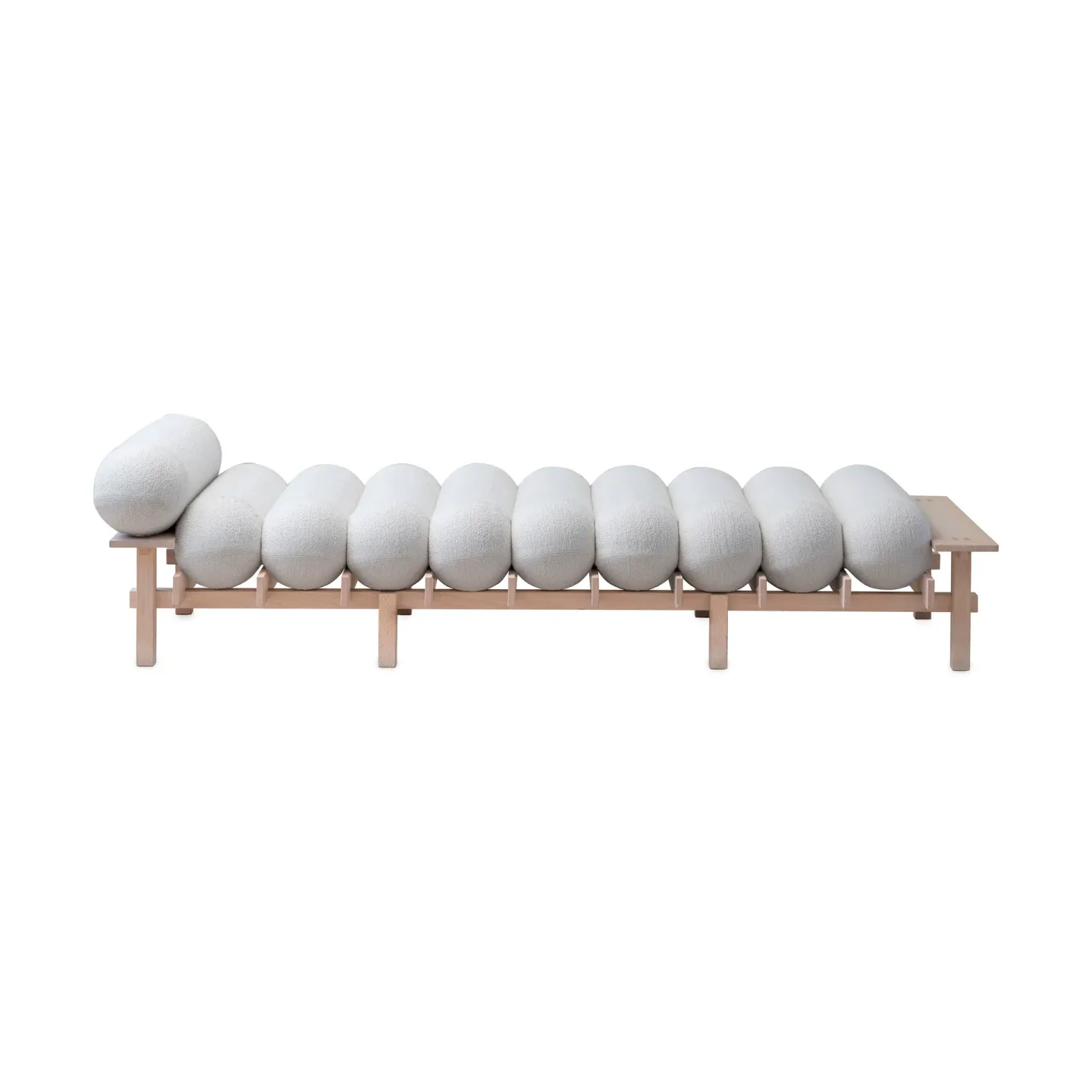 Gärsnäs Dag Tagesbett Buche-Barnum bouclé 01 Off white