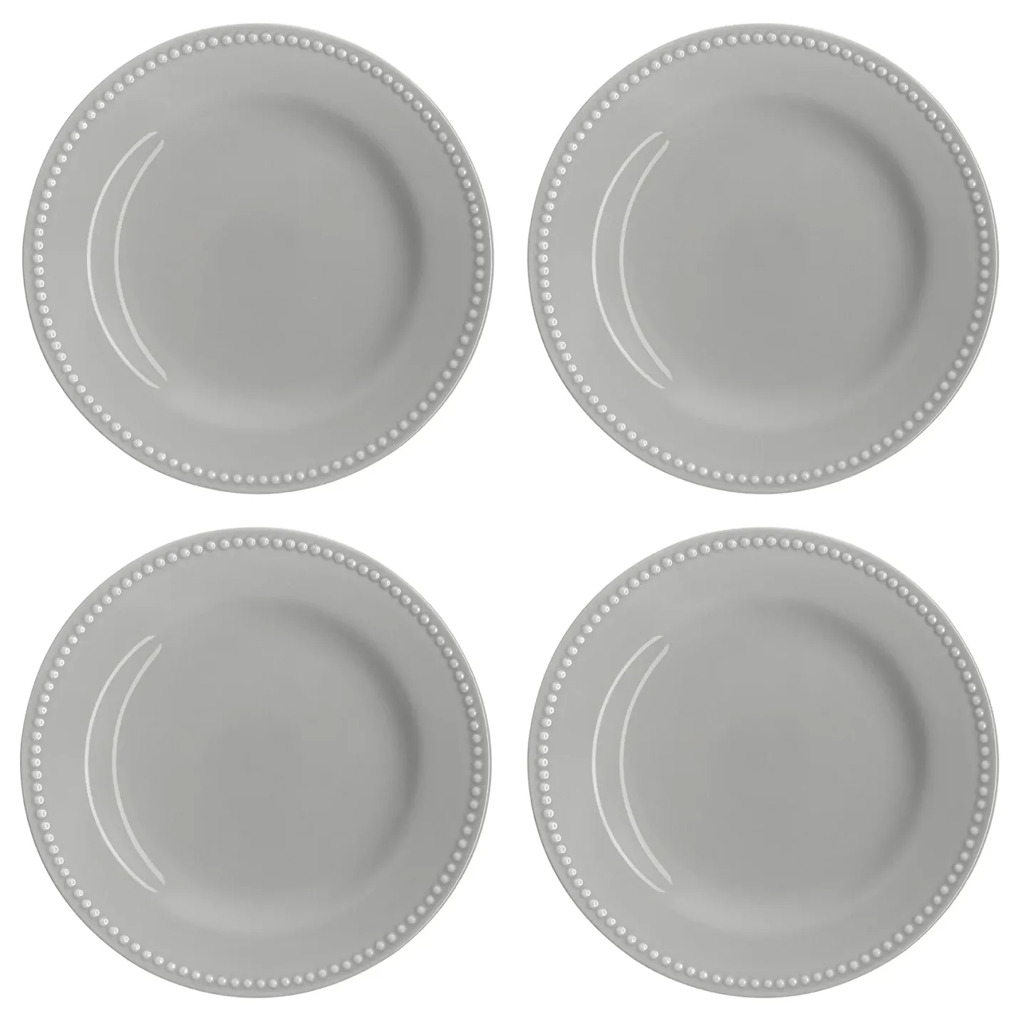 Scandi Living Dots assiett 22 cm 4-pack Grå