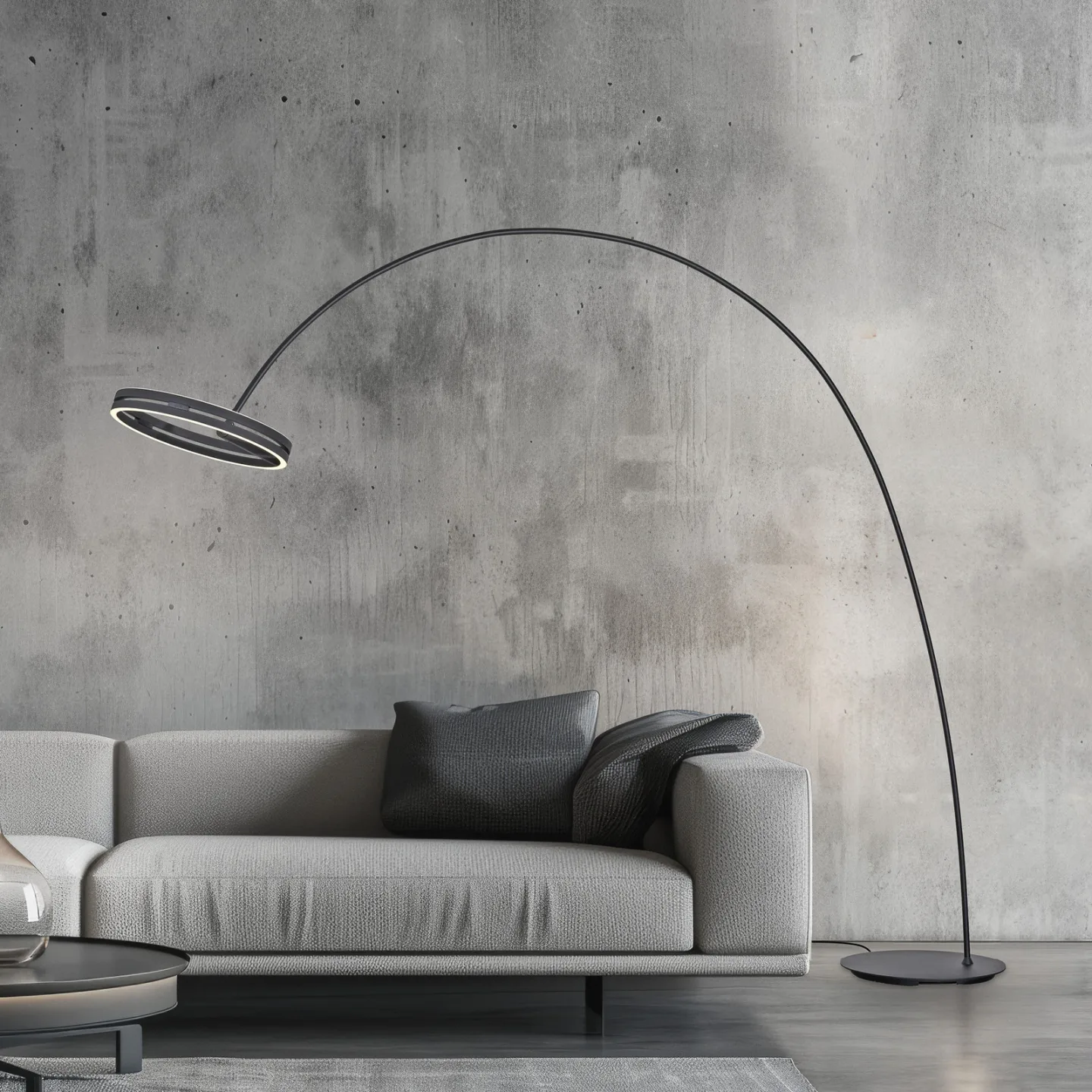 Loop-Bow LED-gulvlampe, svart, utstrekning 290 cm, CCT – PURE - Stue - Moderne - Metall - Med en lyskilde