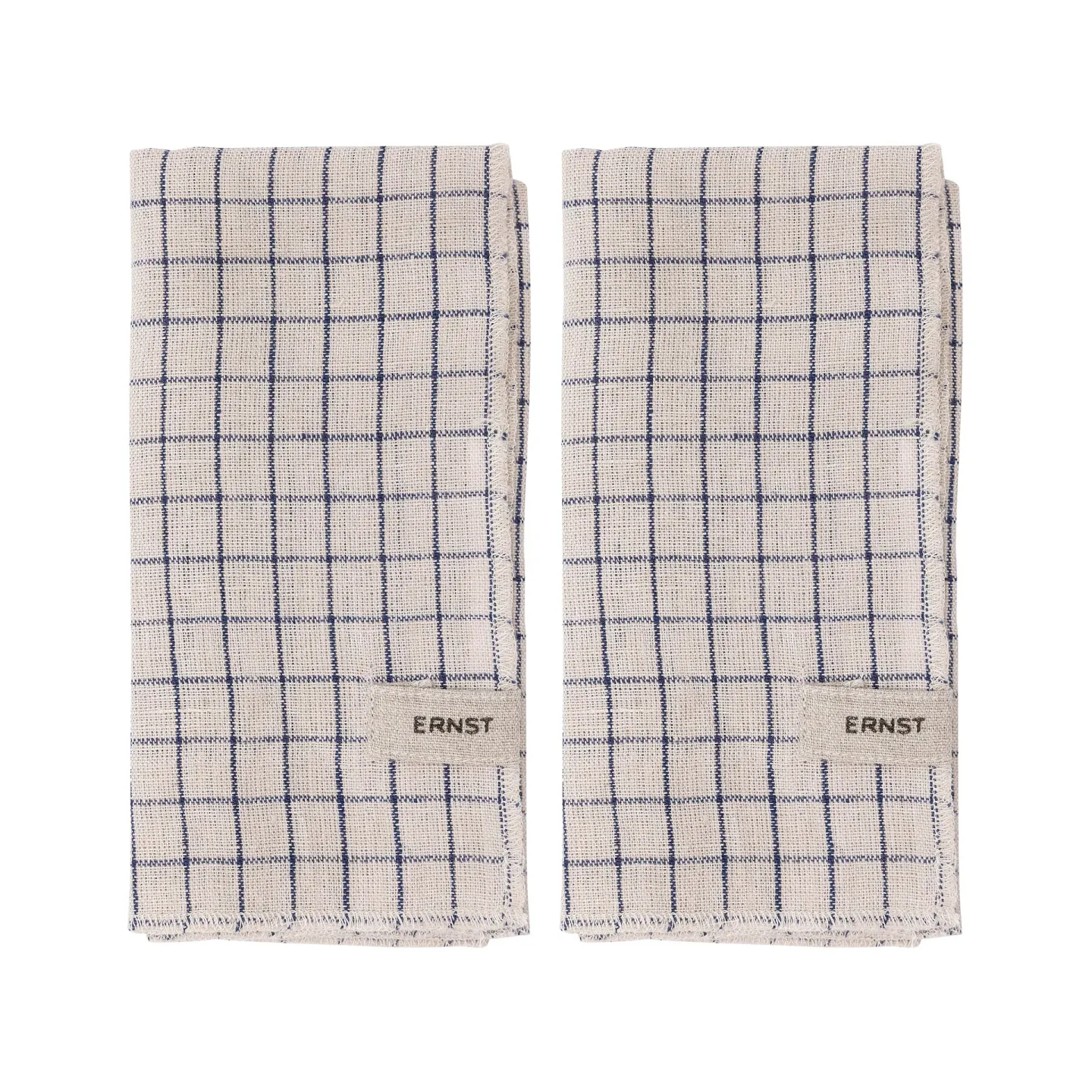 ERNST Ernst Servietten gestreift 2er-Pack 40 x 40 cm Blau-Beige