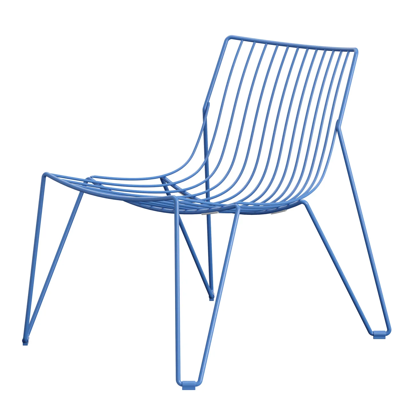 Massproductions - Tio Easy Chair Overseas Blue - Fåtöljer utomhus - Chris Martin - Blå - Metall