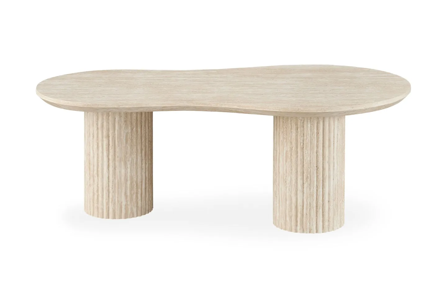 Uppveda Asymmetriskt Soffbord Travertin Utseende 130x70 cm - Beige