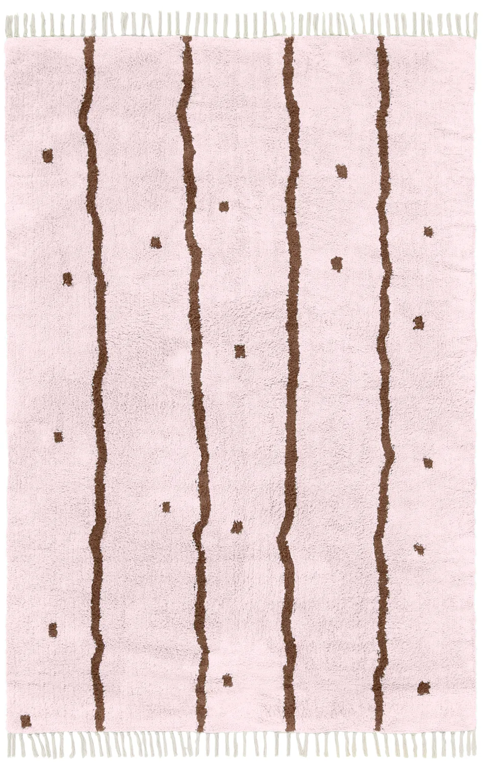 Ryetepper - Leora Natural Cotton Shaggy (rosa/brun) (Størrelse: 200 x 290 cm)