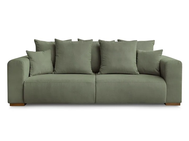 3er Sofa BOBOCHIC SIDONIE Cord-Stoff grün