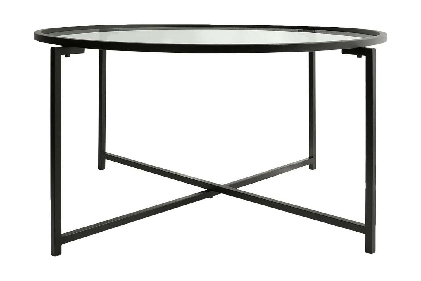 Rowman Soffbord 83 cm Runt - Svart/Glas