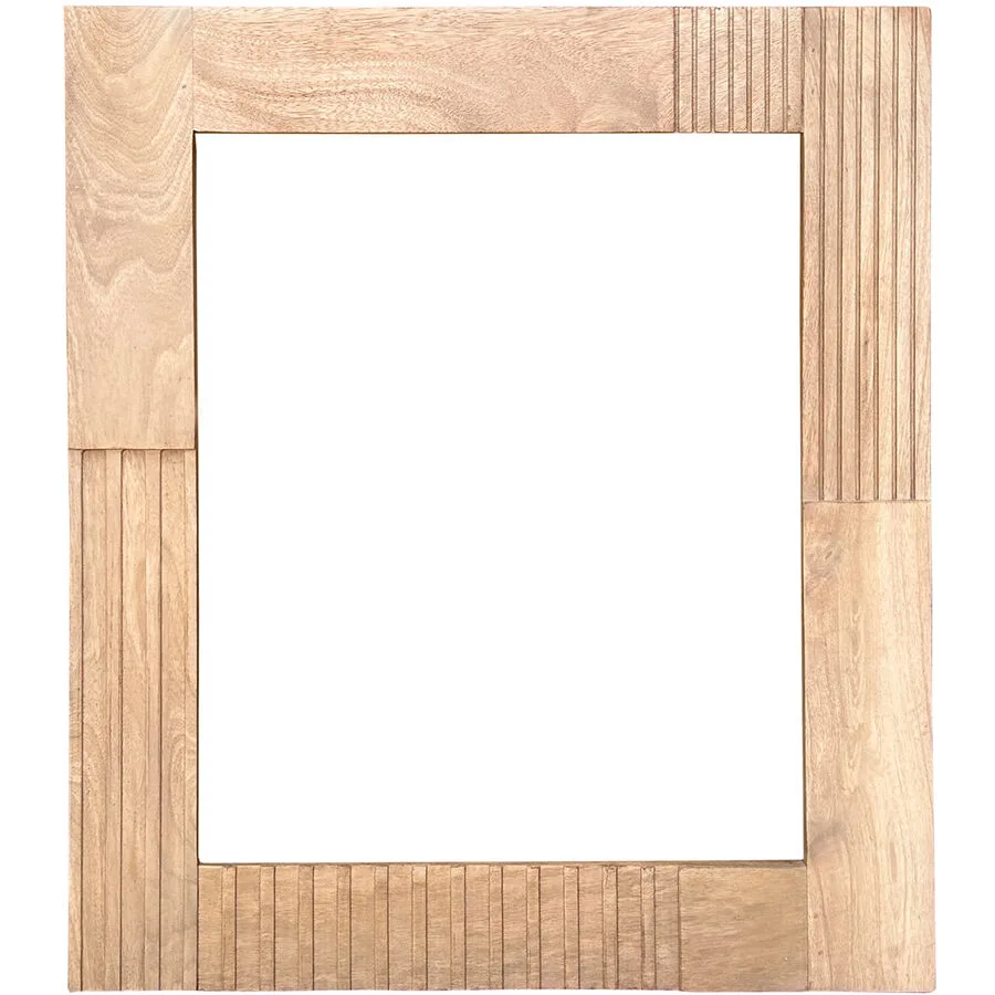 Spiegel Seka Glas 68 cm 79 cm - Farbe: glas / natur - Material: Glas / Rahmen aus Mangoholz