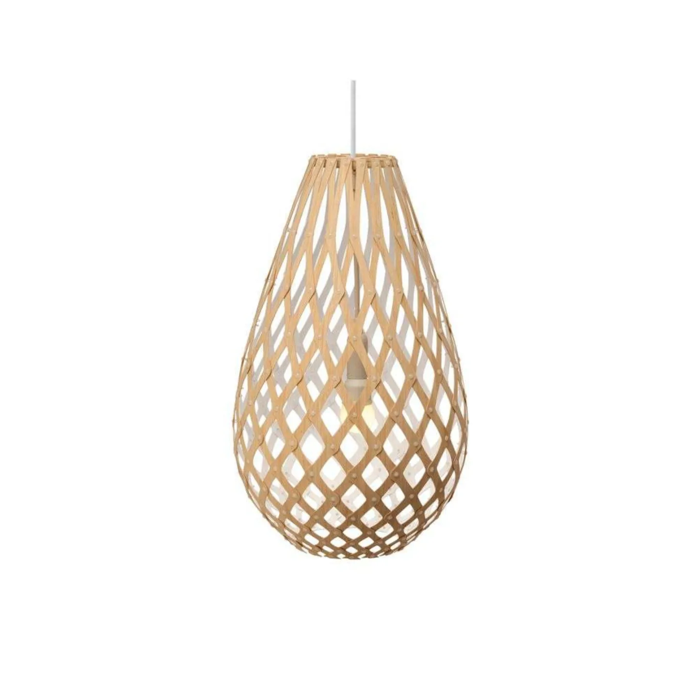 Koura Pendel H75 Hvit 1 Side - David Trubridge - Stue - Bambus