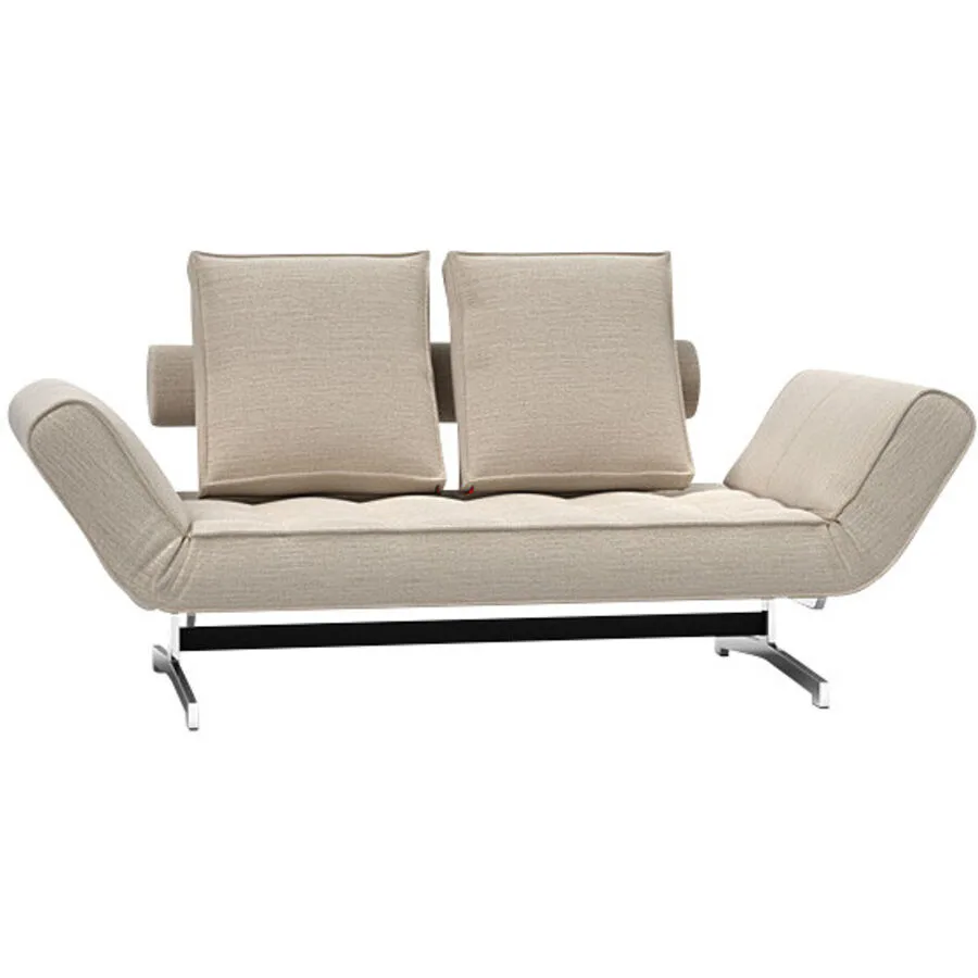 Innovation Bettsofa Ghia Sand, Silber Stoff, Metall B 210 T 80 cm