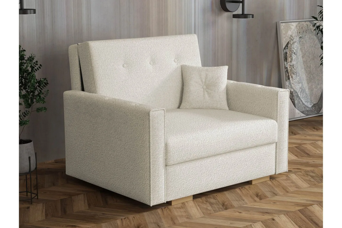 Ajiz Bäddsoffa 2-sits i Bouclé - Beige