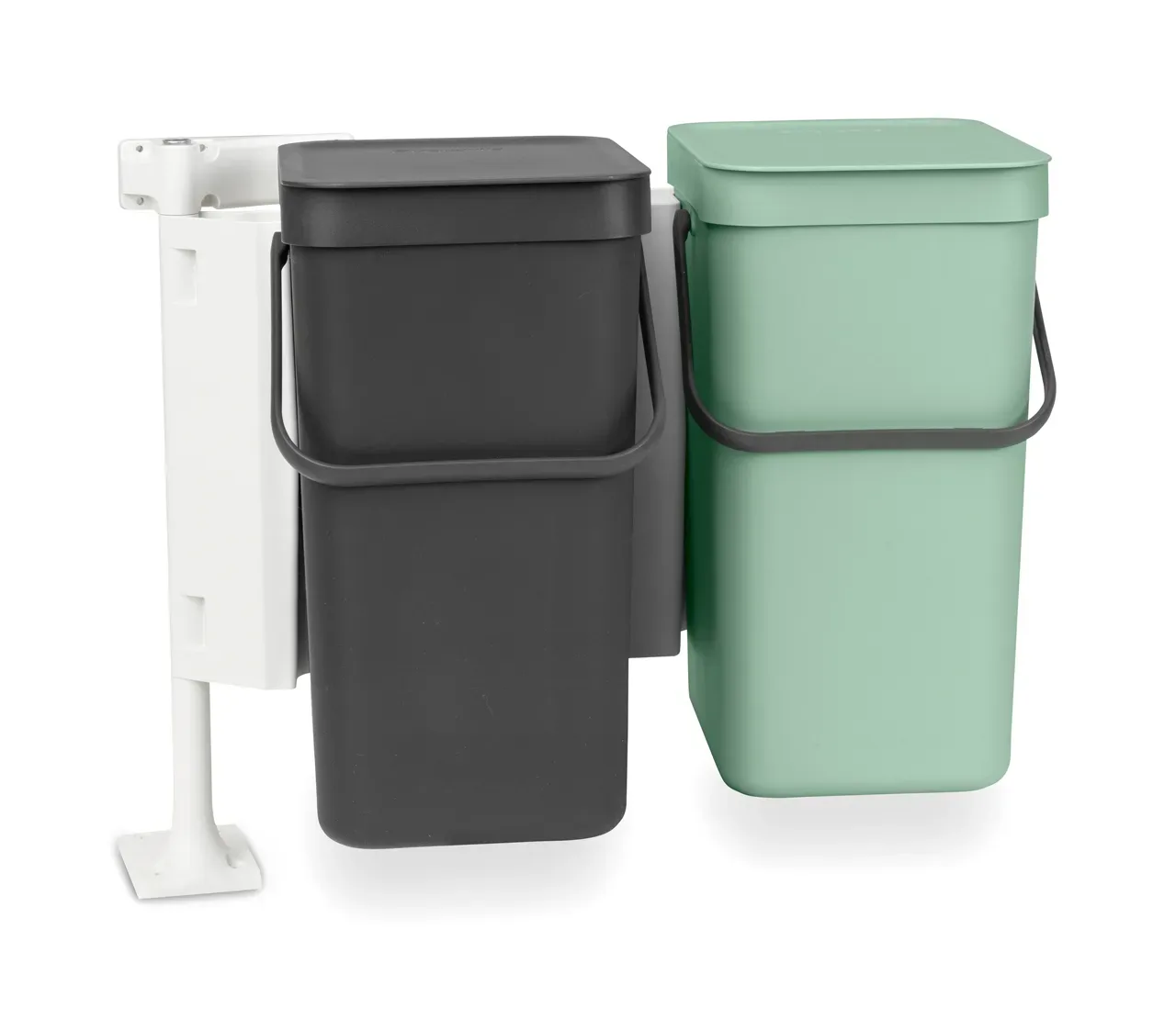 Brabantia Einbausystem Sort & Go 2x12L Dunkelgrau & jade grün