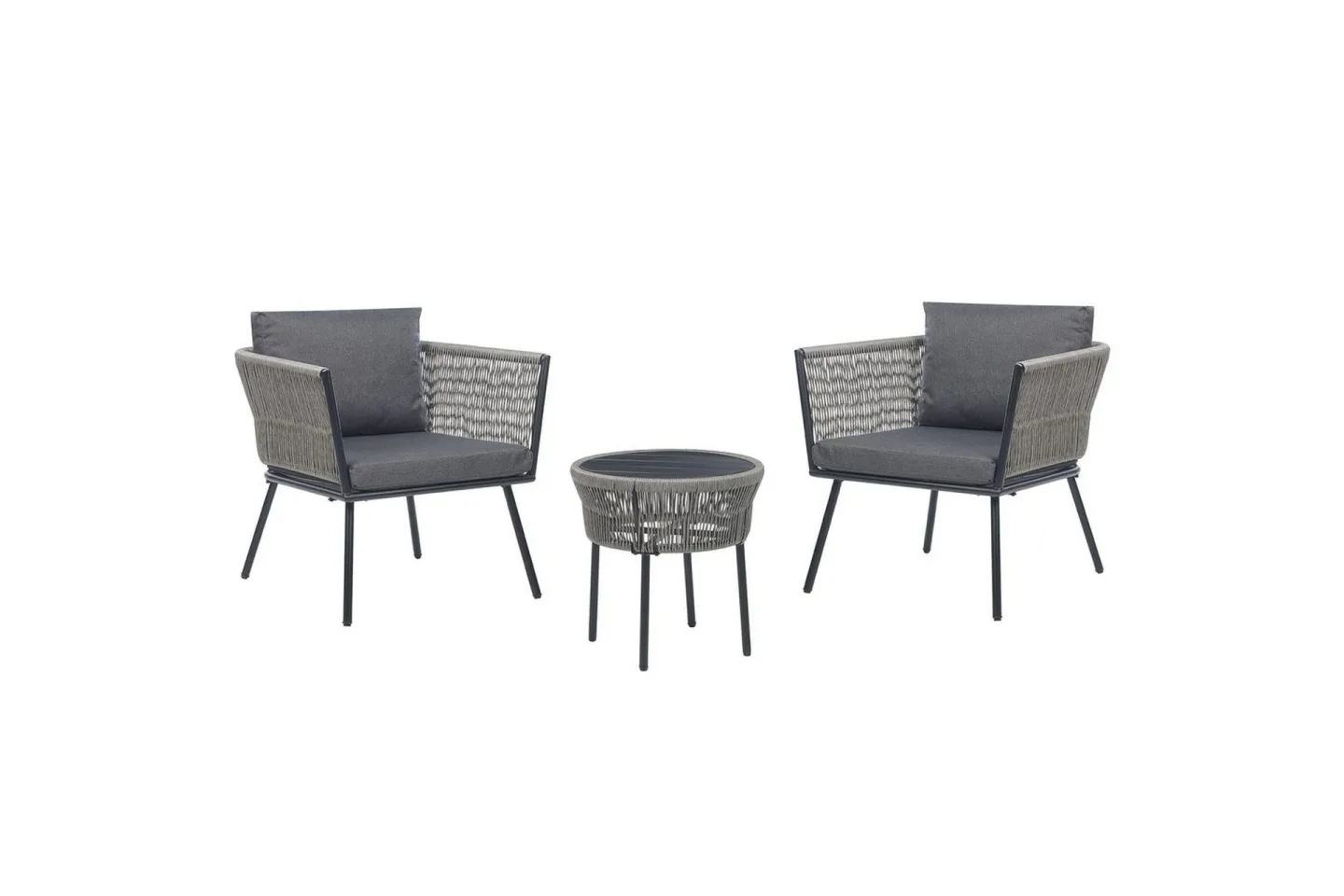 Cafeset Gargano Ljusgrå/svart - Ljusgrå/svart