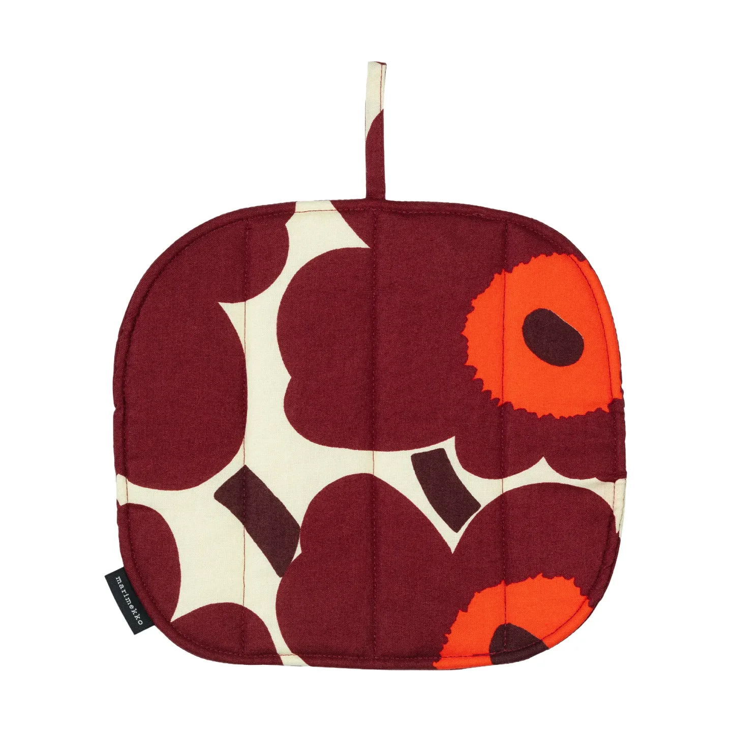 Marimekko Pieni Unikko grytlapp 21,5x21,5 cm Vanilla-wine red-red