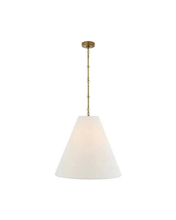 Goodman Hanging Lamp Antique Brass/Linen L