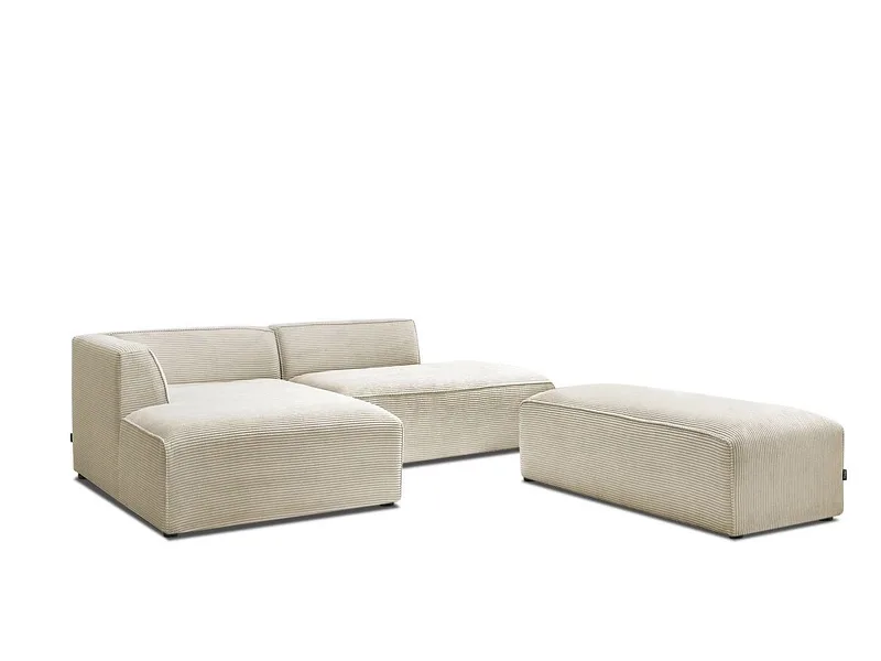 Ecksofa BOBOCHIC MEGEVE Cord-Stoff beige