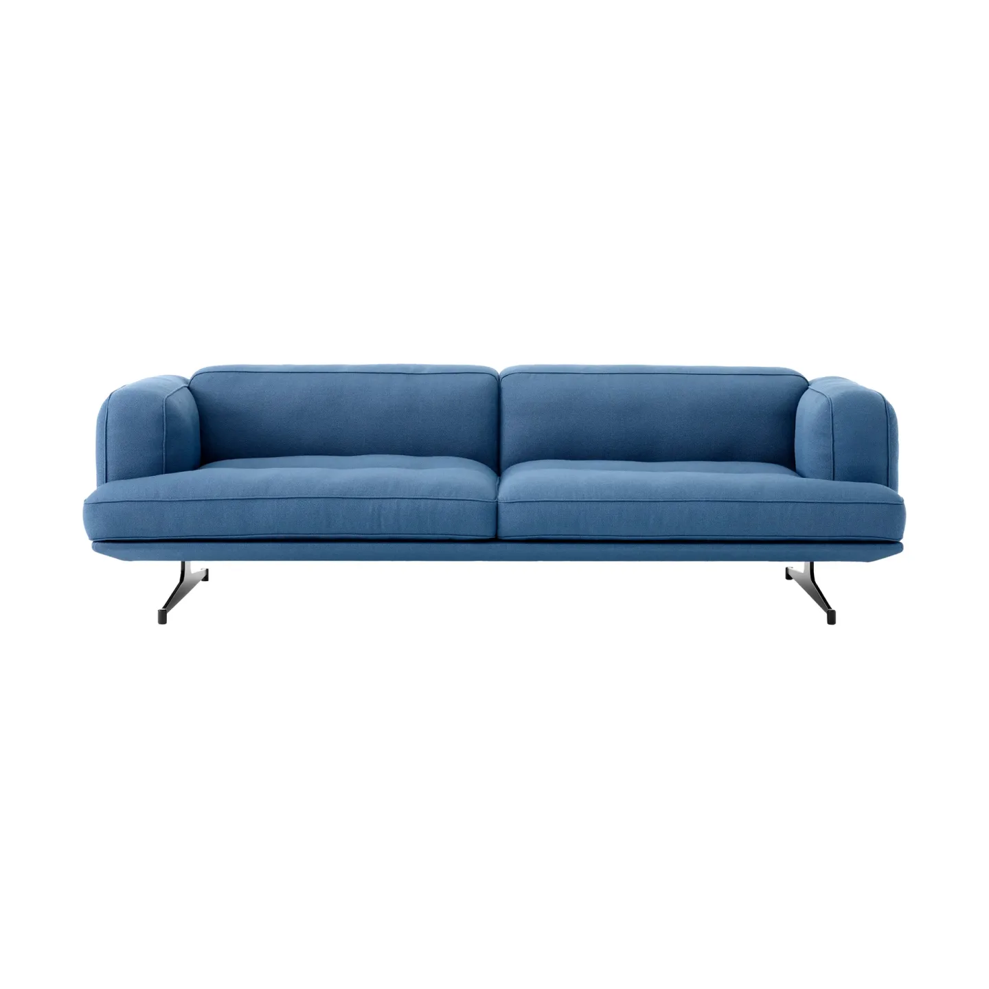&Tradition Inland AV23 3-Sitzer Sofa Vidar 4 Denim Blue 733-schwarze Beine