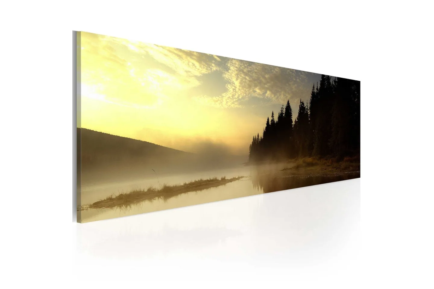 Tavla Dimma Över En Sjö 135x45 cm -