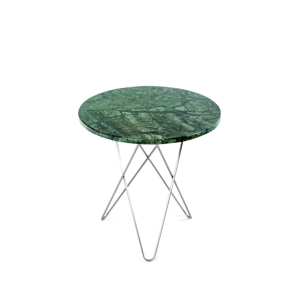 OX Denmarq Tall Mini O Table Couchtisch Marmor Grün, Edelstahl