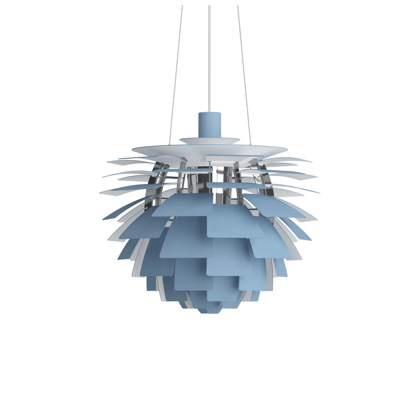 Louis Poulsen PH Artichoke Pendelleuchte Ø48cm Dusty blue-high lustre chrome plated