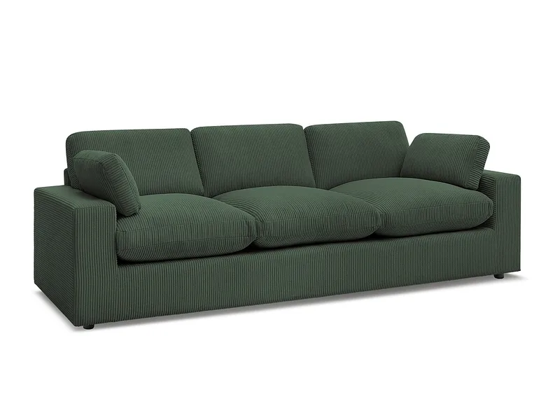 3er Sofa BOBOCHIC BELAIR Cord-Stoff grün