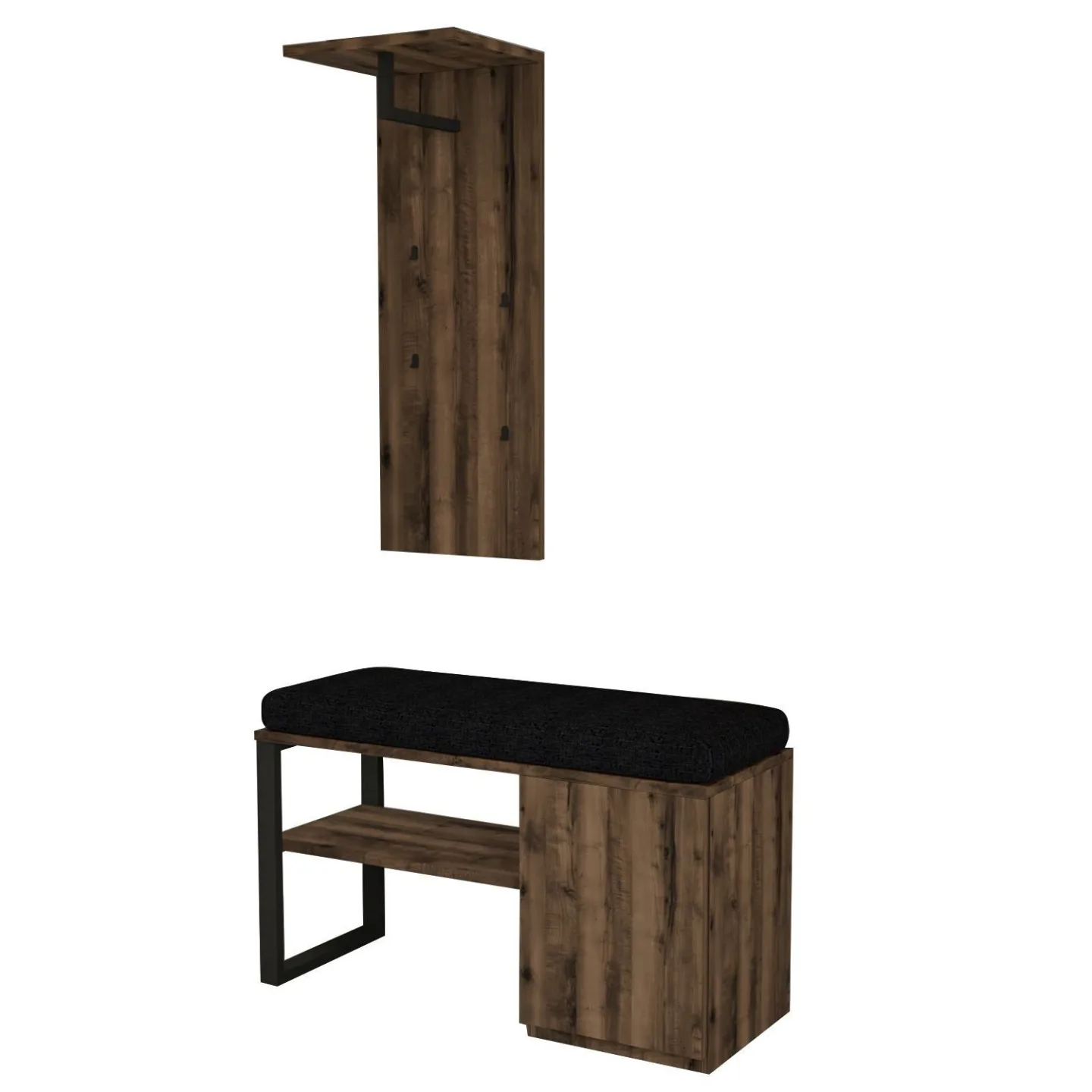Uniqo Hallställsset 35x90x35 cm - Antik valnöt