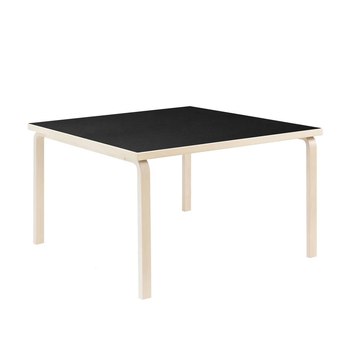 Artek - Aalto bord kvadratiskt 84 svart linoleum - Matbord - Alvar Aalto - Svart - Trä