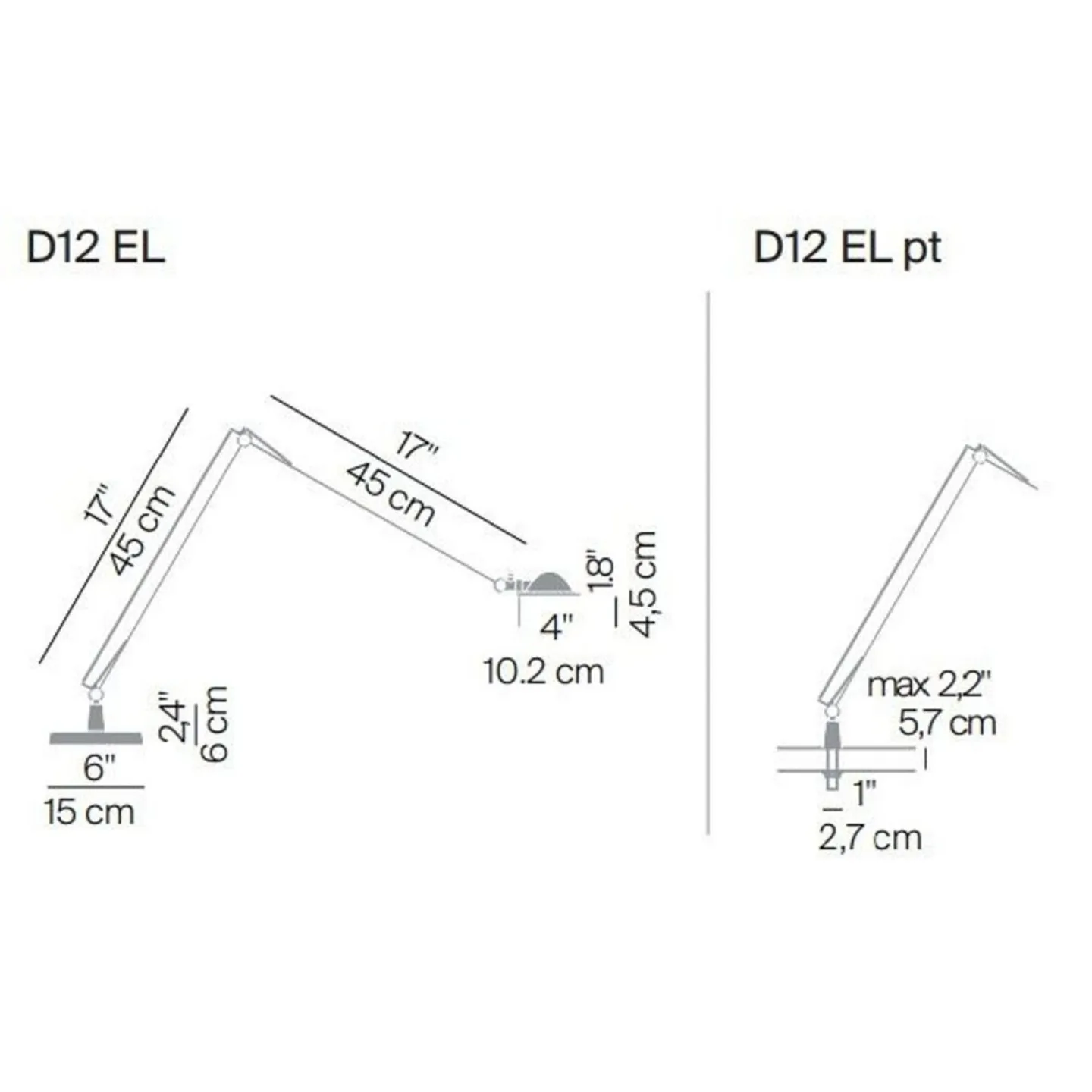 Berenice Bordlampe w/Fixing Pin Alu - Luceplan - Kontor / arbejdsværelse - Metal