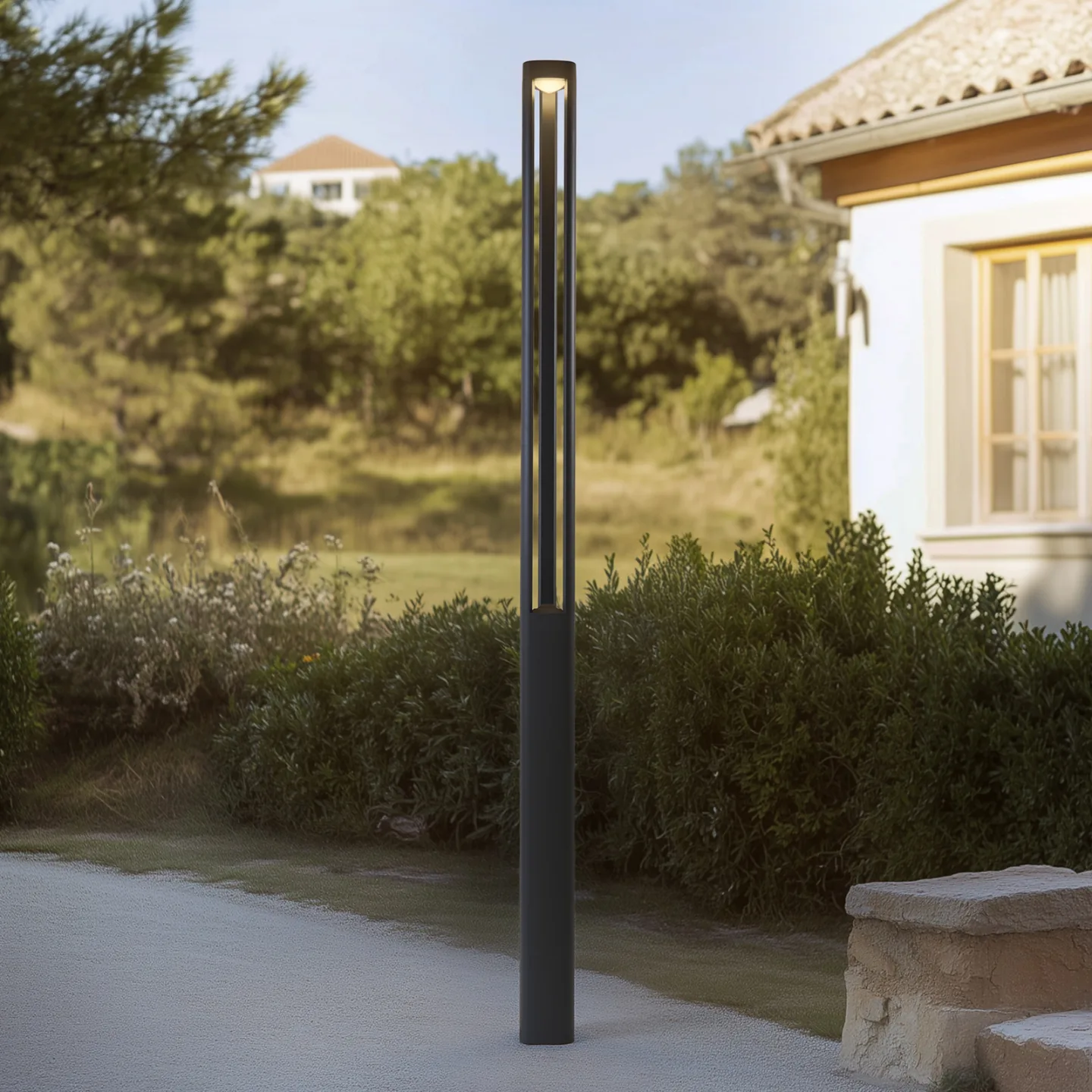 Zarek LED Außenleuchte Anthrazit - Lucande Pirron - Terrasse - Modern - Aluminium - Einflammig