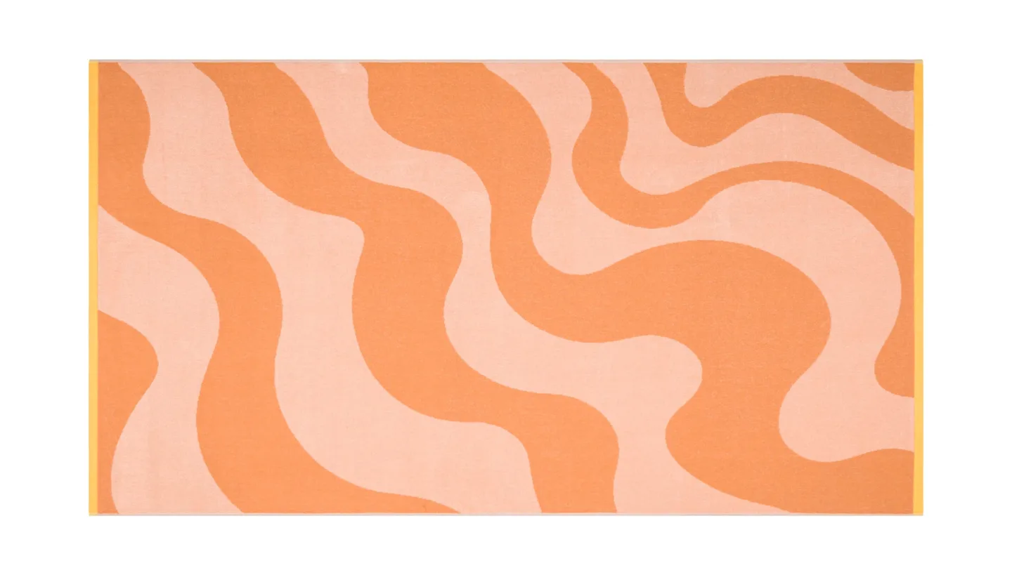 Sander AG Strandtuch Playa Retro Waves, Hellorange 100 x 180 cm | Schubiger Möbel