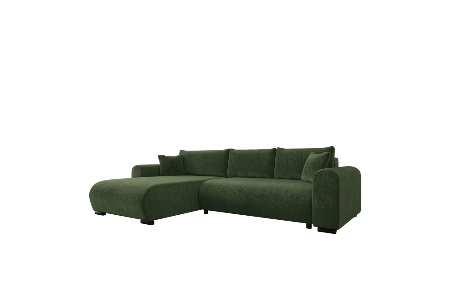 Handda Bäddsoffa med Divan 3-sits i Chenille - Grön
