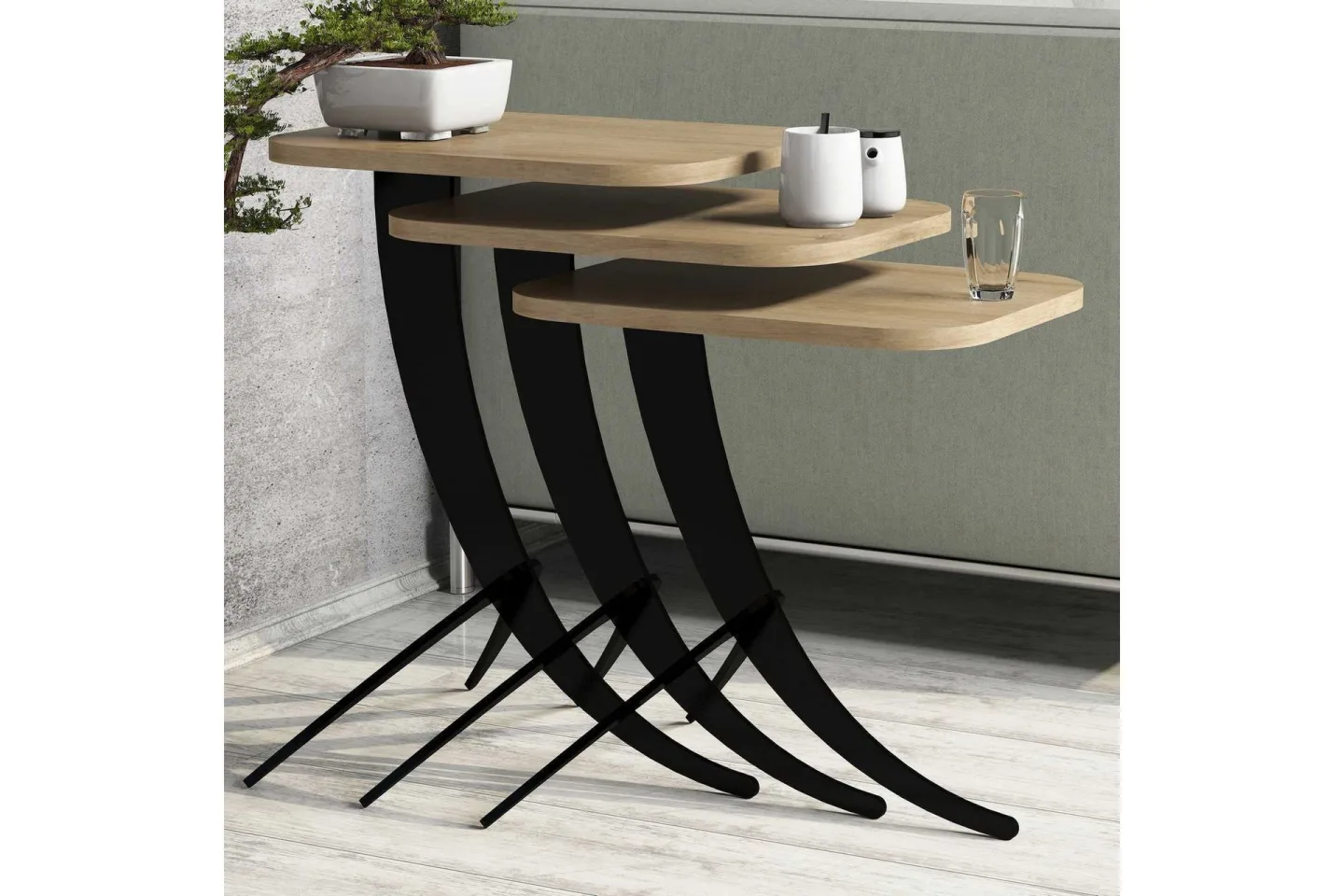 Hovdane Satsbord 45 cm 3 Bord - Brun