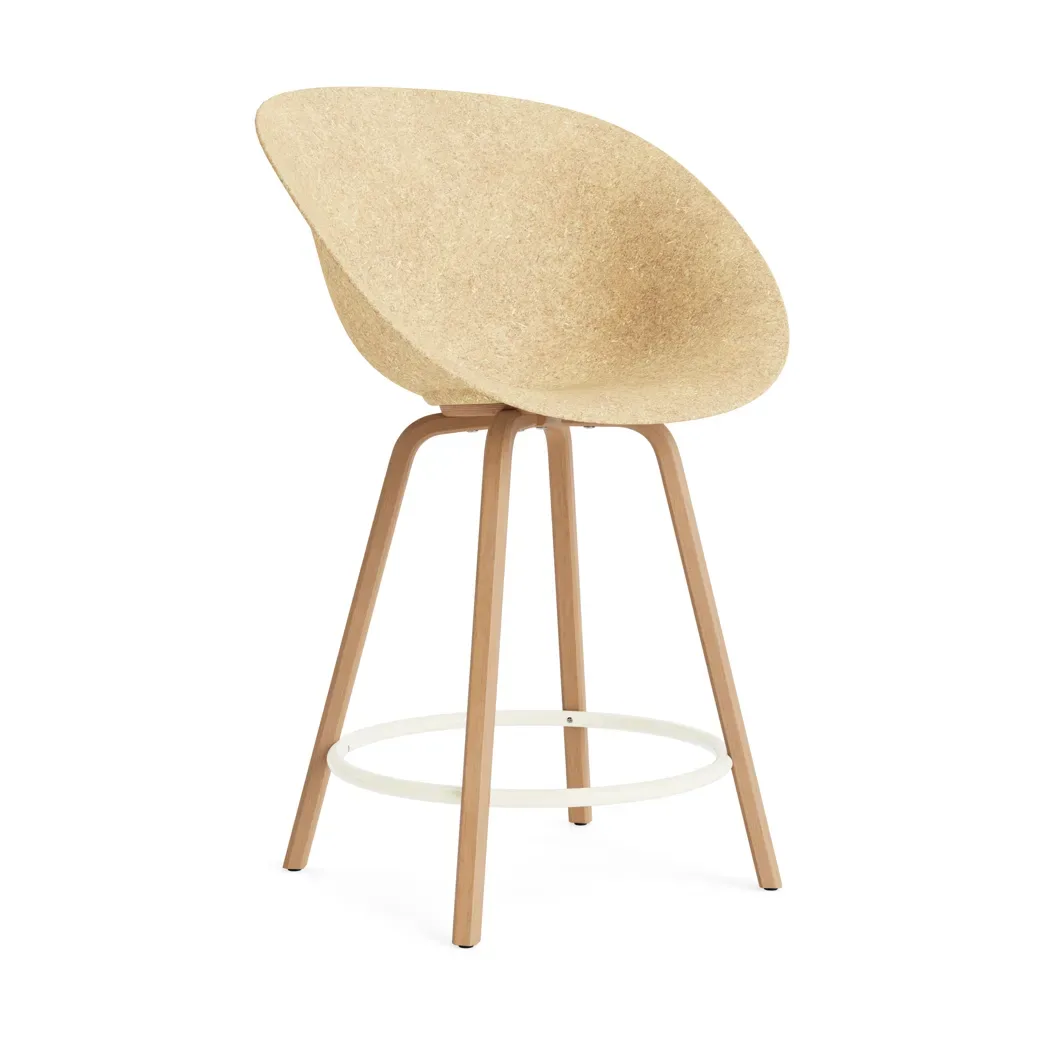Normann Copenhagen Mat Bar Armchair Barhocker 65 cm Hemp-beech-cream steel