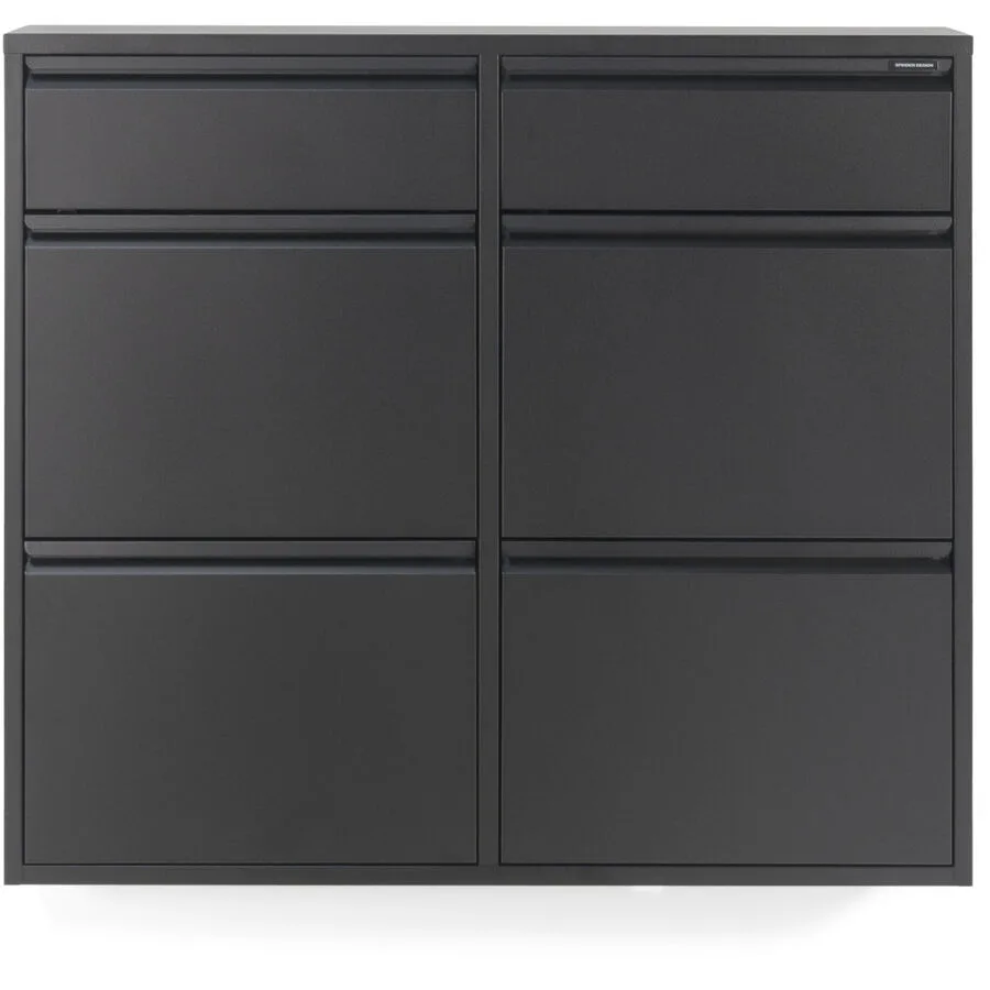 Spinder Design Schuhschrank Hesta Schwarz Stahl 98 cm 86 cm