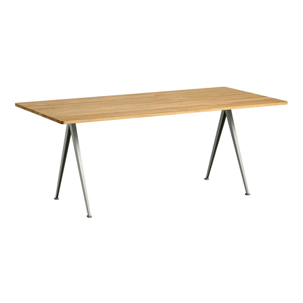 HAY - Pyramid Table 02 190x85 cm Beige/Klarlackad Ek - Matbord - Friso Kramer,Wim Rietveld - Träfärgad - Metall/Trä