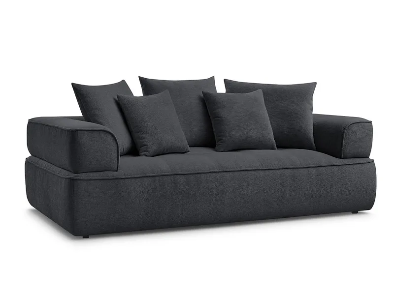 3er Sofa BOBOCHIC WHESLEY Stoff dunkelgrau