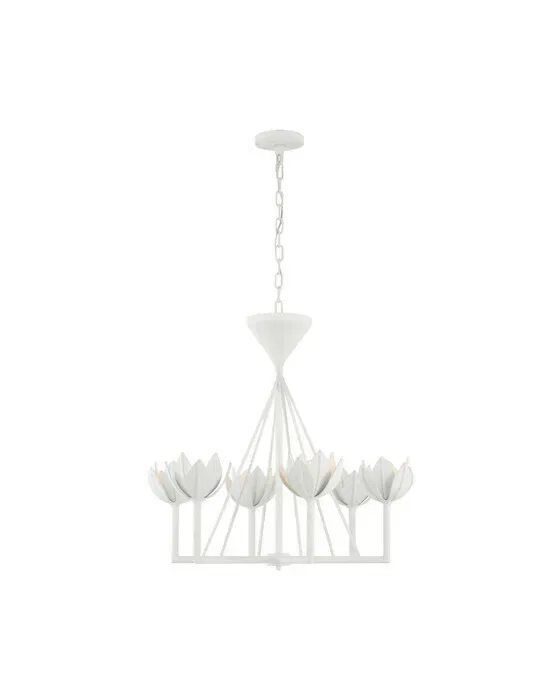 Alberto Small Low Ceiling Chandelier Plaster White