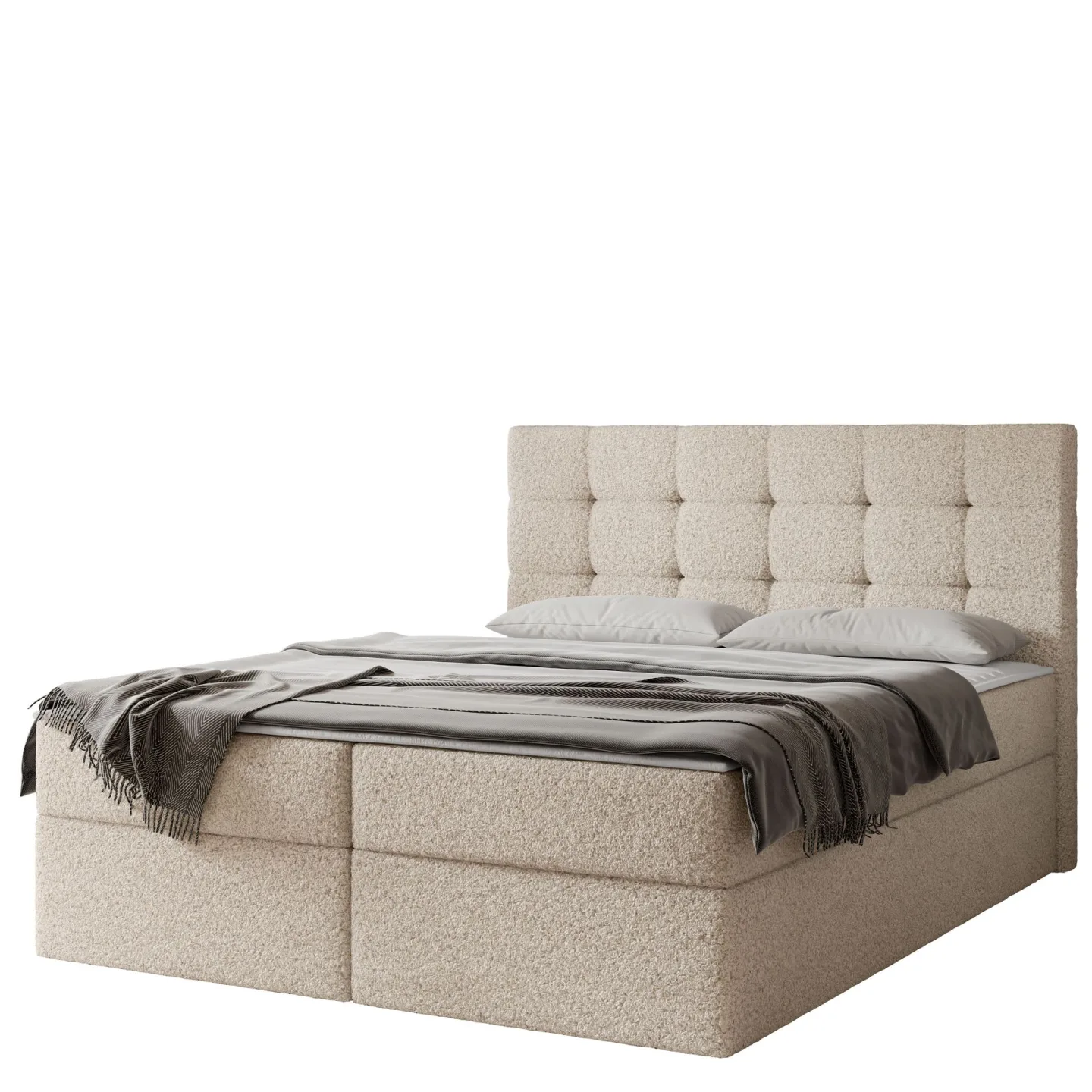 Kleiv Kontinentalsäng med förvaring 160x200 cm - beige