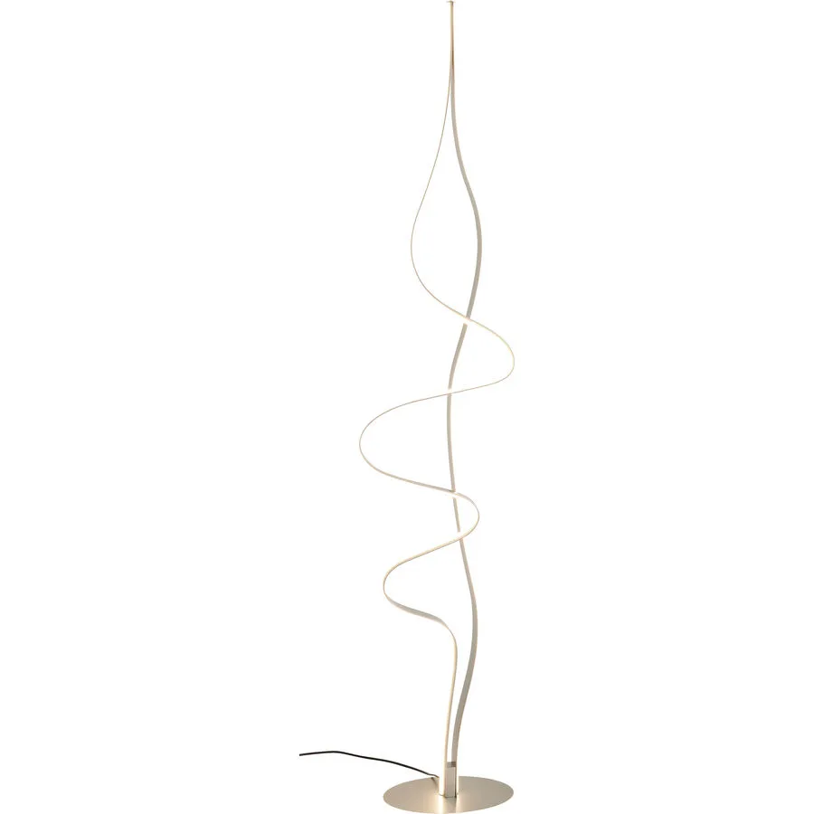 Stehlampe Bryan Weiss/Silber Kunststoff/Metall 33 cm 160 cm - Farbe: Weiss, Silber - Material: Metall/Kunststoff - LED - Lichtfarbe: Extra warmweiss