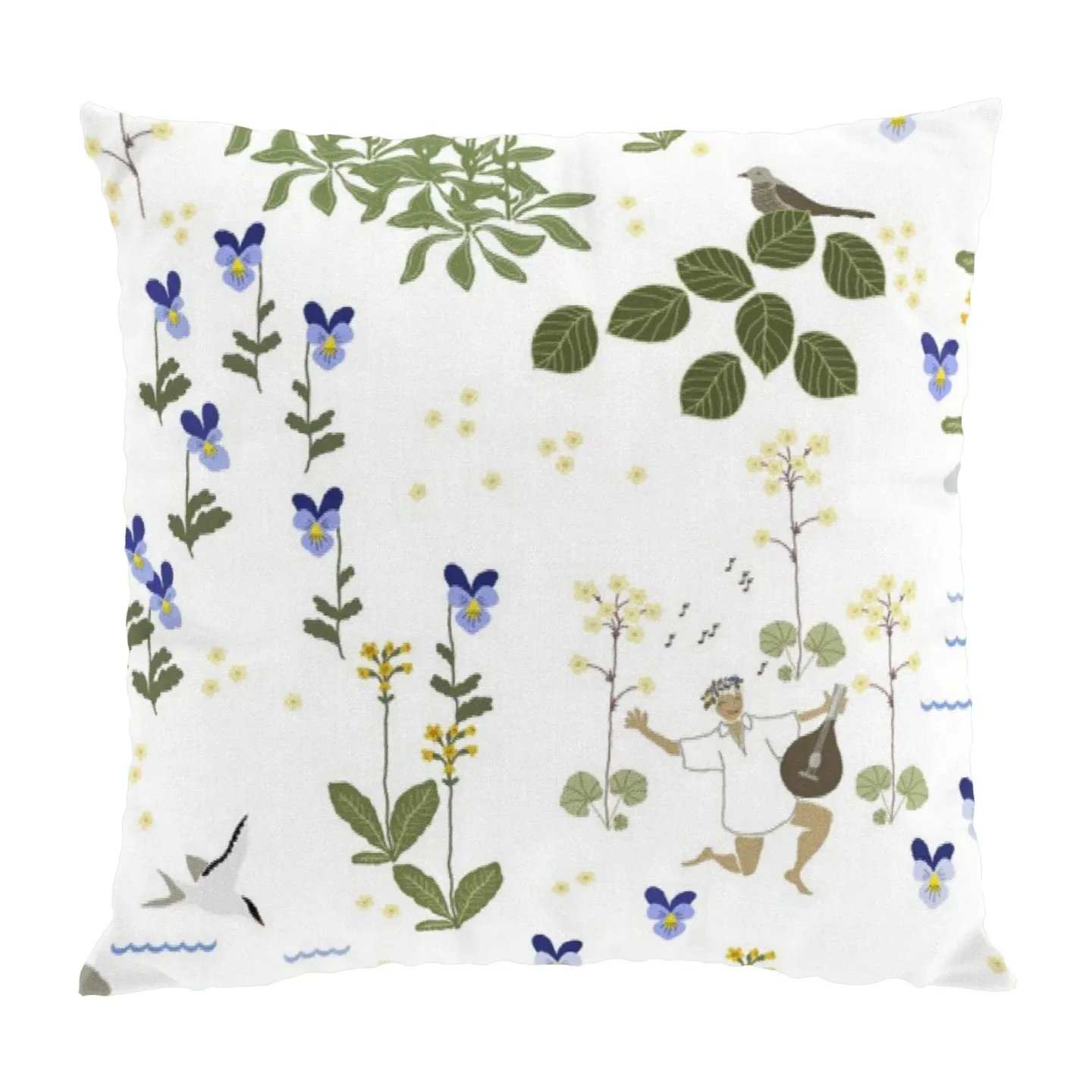 Arvidssons Textil Rönnerdahl kuddfodral 47x47 cm Offwhite-grön