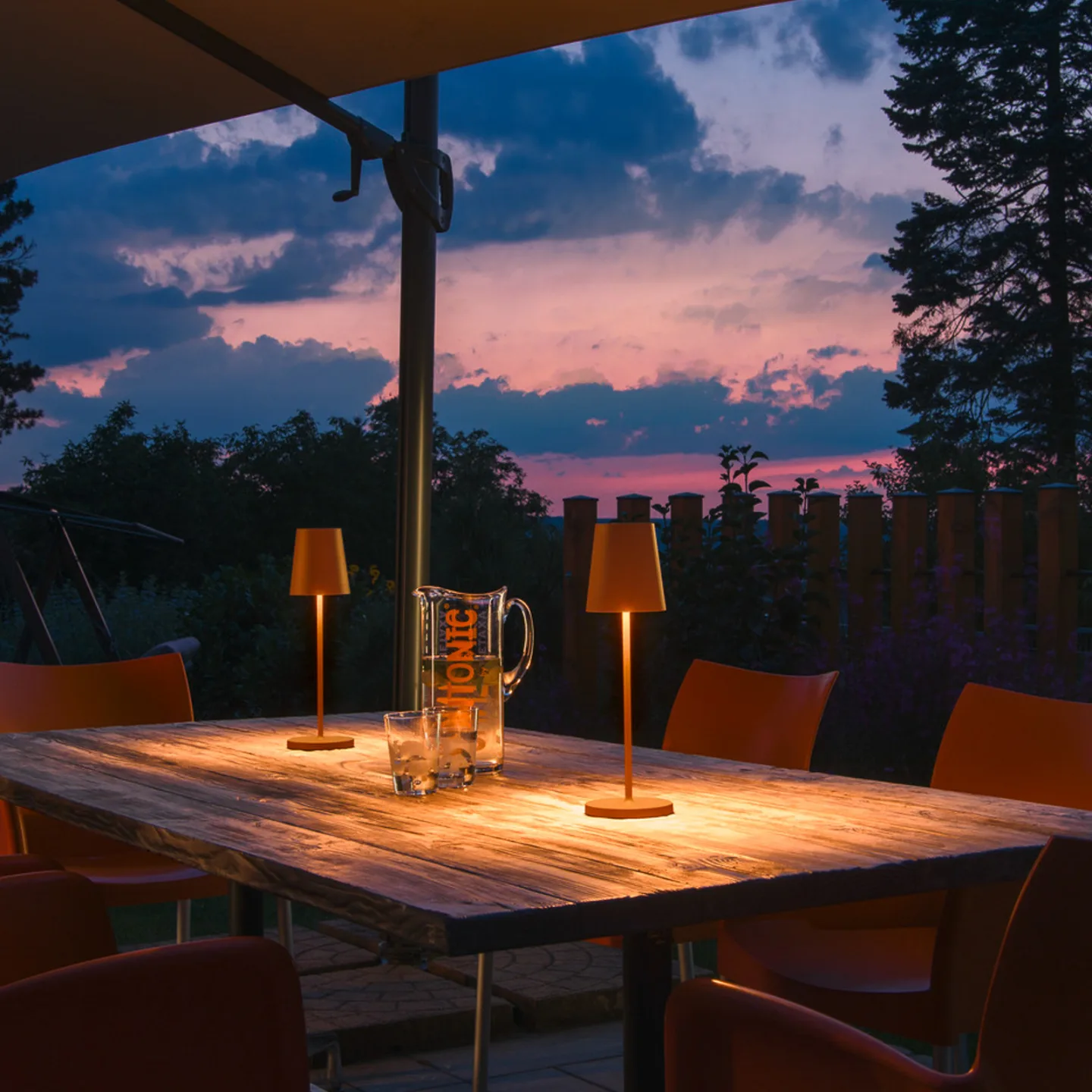 Vinolina Two Portable Tischleuchte 3-step IP65 Rust - SLV - Terrasse - Modern - Aluminium - Einflammig