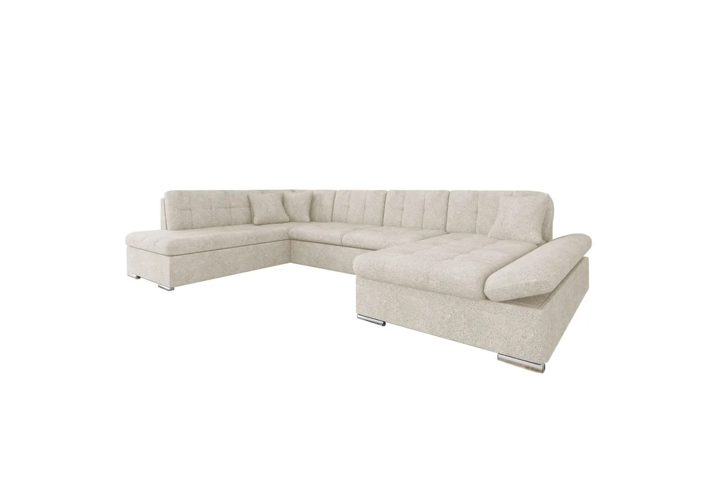 Zumar Bäddsoffa med Divan och Schäslong 4-sits i Bouclé - Beige