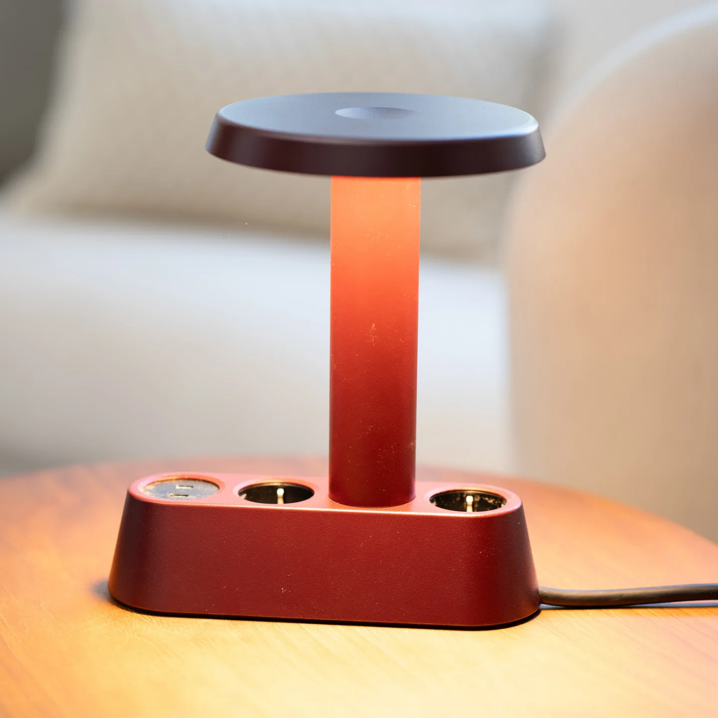 NOMAD LAMP 01 Tischlampe, dunkelrot 19 cm - Forming Function NOMAD COLLECTION - Wohnzimmer - Design - Aluminium - Einflammig
