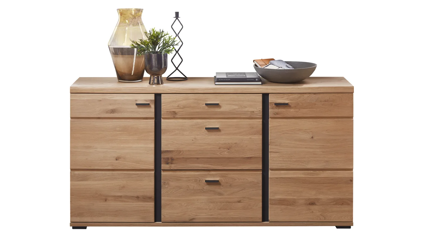 Sideboard mit 3 Schubladen Altesche teilmassiv gebürstet 170 cm - SONOS