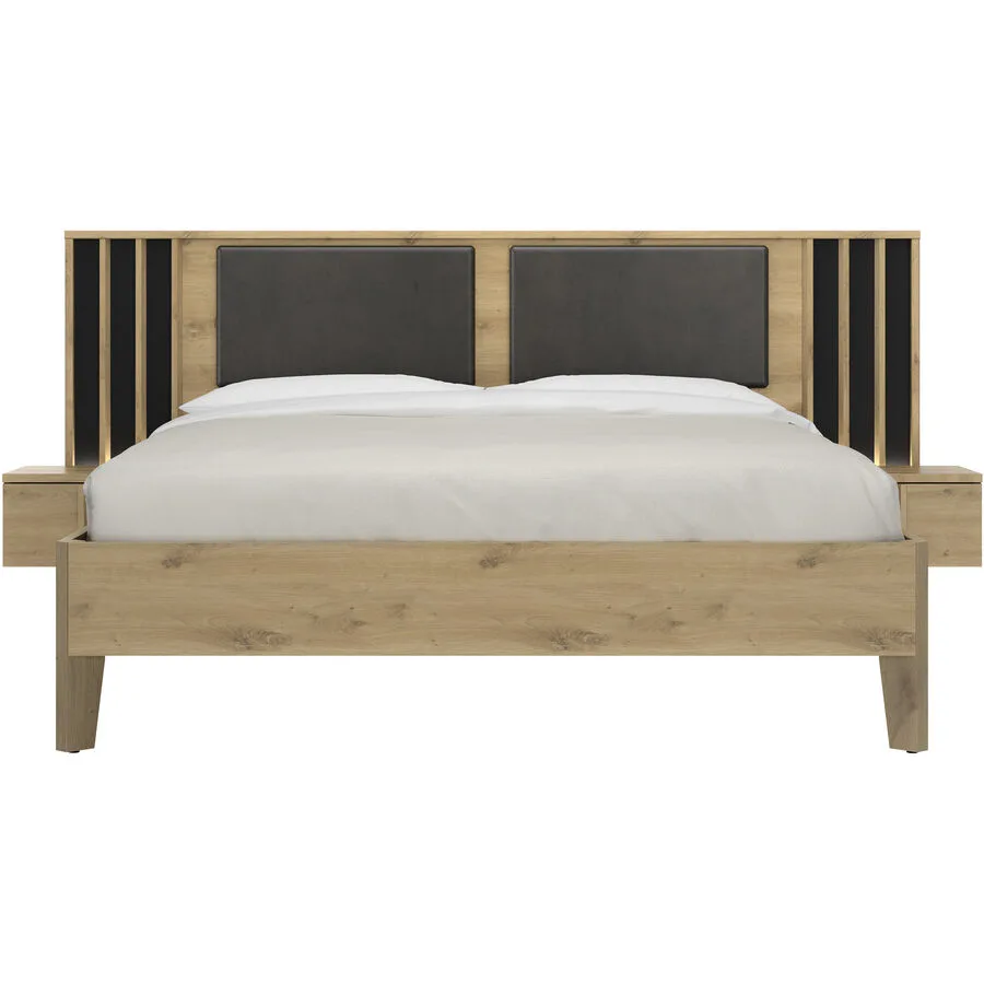 Bett Rivo Eiche Dekor Holzwerkstoff 160 x 200 cm