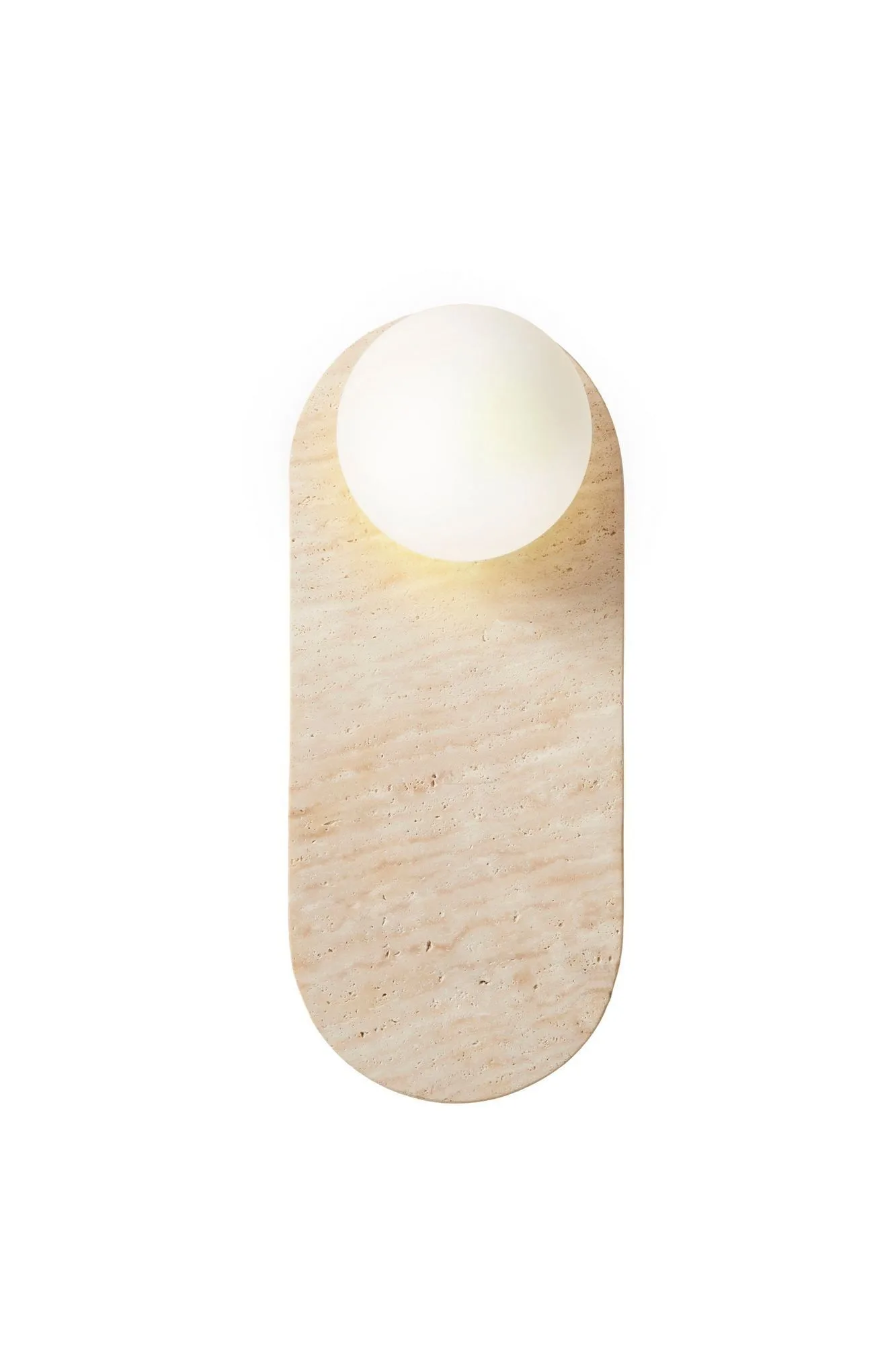 Kummer Vägglampa 10 cm Oval - Beige Och Vit