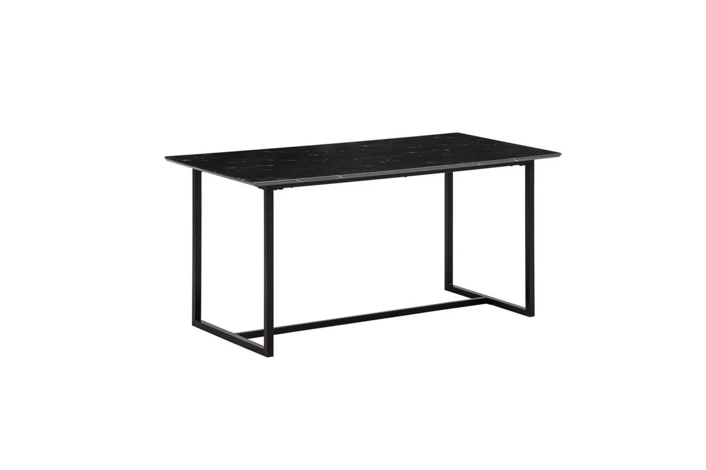 Matbord Wohnling Industriell loftstil, MDF med metallben med gyllene spets Marmor, Svart, 160x80 cm - Marmor, Svart, 160x80 cm