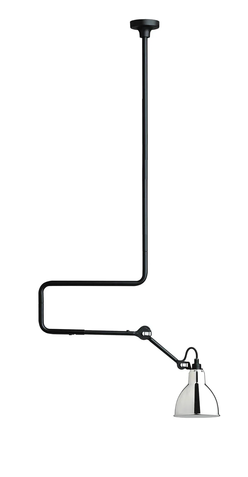312 Deckenleuchte Chrom - Lampe Gras - Keller - Design - Metall