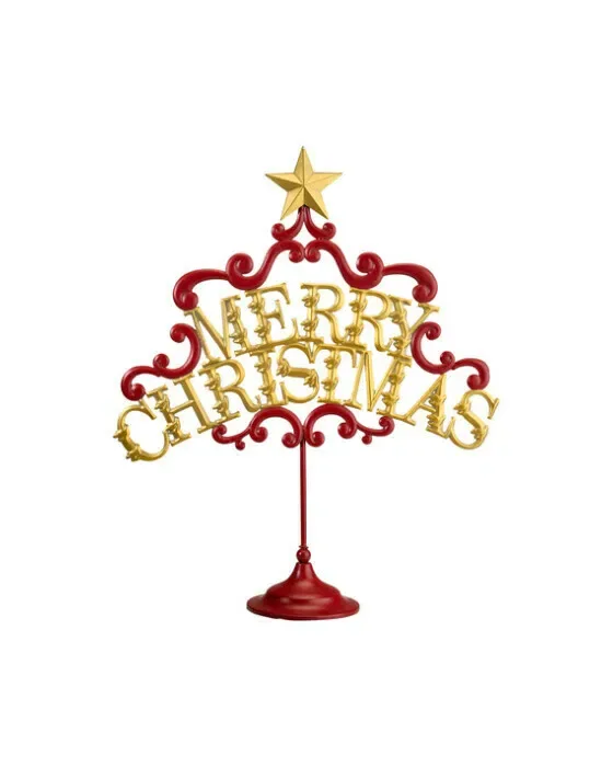 Merry Christmas Weihnachtsdekoration rot/gold