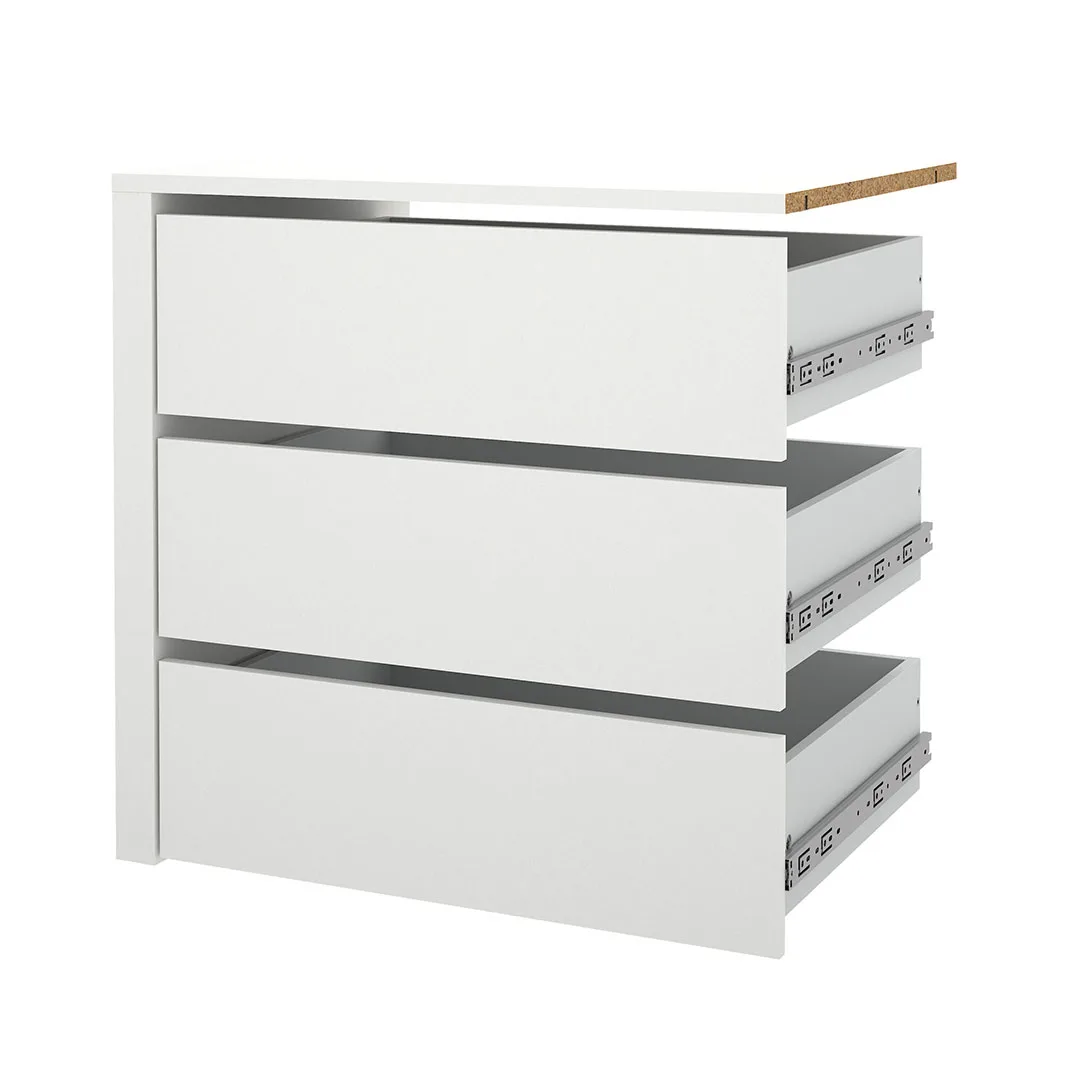 Catania Schubladeneinsatz 3 Schubladen 71,25 cm bis 240 cm Kleiderschrank weiß