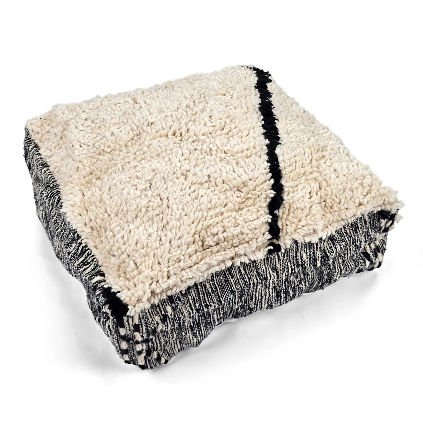 Sittepuff - Marokkansk Beni Ourain 033 (Størrelse: 60 x 60 cm)