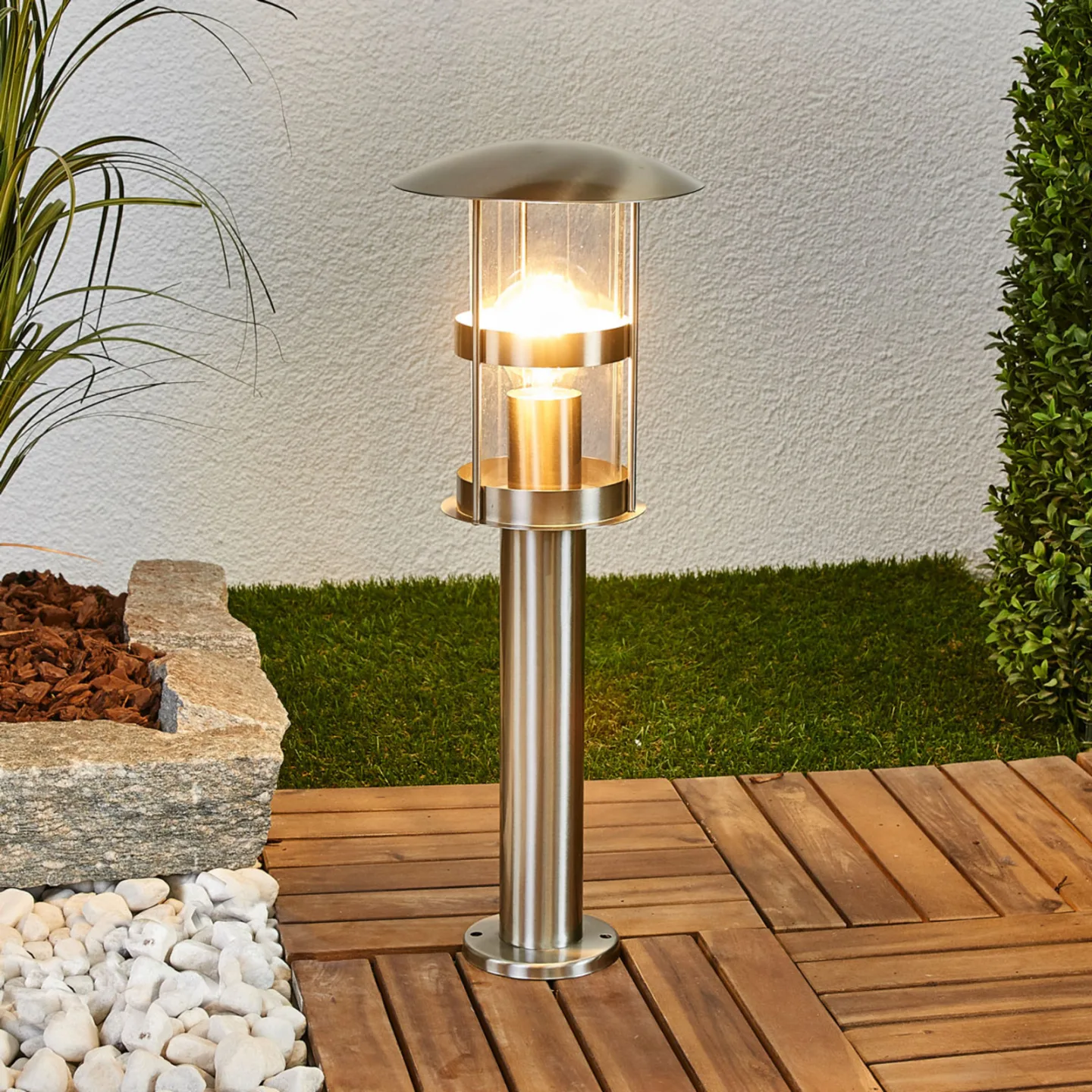 Noemi Gartenleuchte H50 Stainless Steel - Lindby - Terrasse - Modern - Metall - Einflammig
